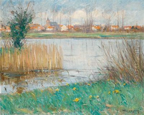 Niederrheinische Landschaft Oil Painting by Helmut Liesegang