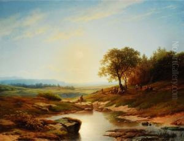 Tiefe Bachlandschaft Mit Oil Painting by Cornelis Lieste