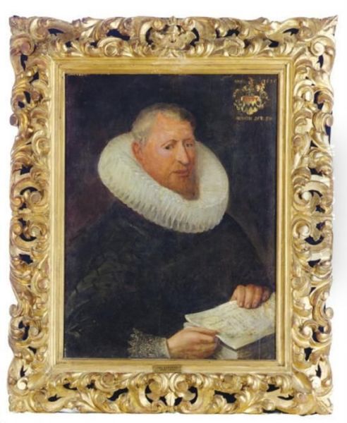 Portrait Of A Gentleman, Three-quarter Length, Holding Thebible Oil Painting by Jan Lievens