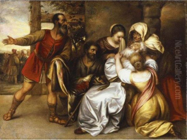 Jacob Receiving The Blooded Tunic Of Joseph Oil Painting by Jan Lievens