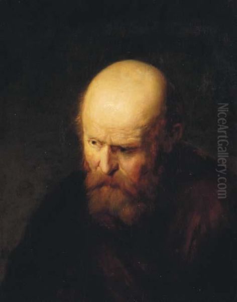 Portrait Of A Bearded Man Oil Painting by Jan Lievens