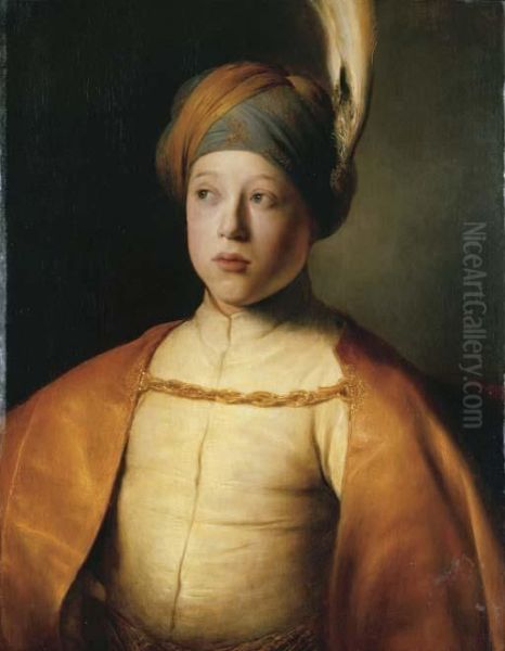 Portrait Of A Boy In Persian Dress Oil Painting by Jan Lievens