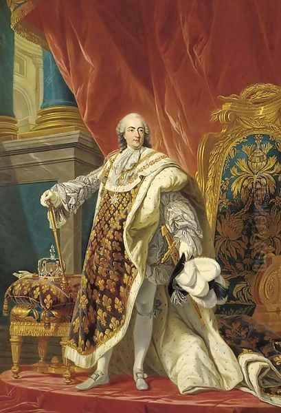 King Louis XV, in full ceremonial dress Oil Painting by Antoine-Francois Callet