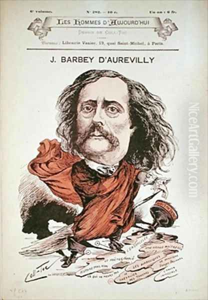 Jules Barbey d Aurevilly from the cover of Les Hommes d Aujourd hui Oil Painting by Coll-Toc