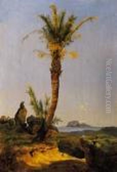 Palm, About 1847 Oil Painting by Antal Ligeti