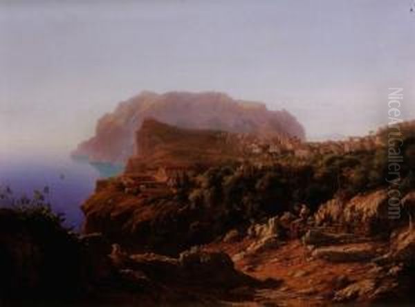 View Of Capri Oil Painting by Antal Ligeti