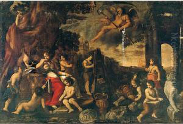 An Allegory Of The Arts Oil Painting by Giacomo (or Jacopo) Tarchiani