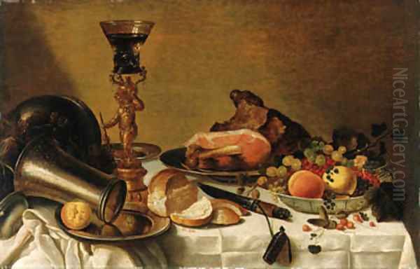 Fruit in a Wanli kraak porselein Bowl Oil Painting by Pieter Claesz