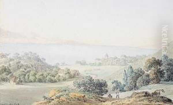 Vue Prise Au-dessus De Saint-sulpice Oil Painting by Jean Antoine Linck