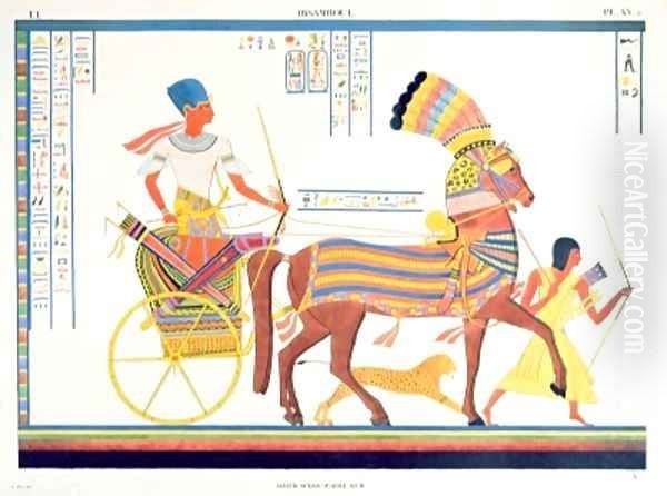 Pharaoh in a Chariot Oil Painting by Jean Francois Champollion