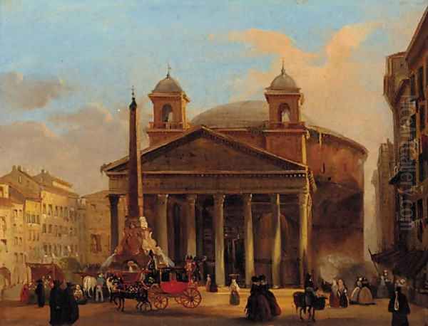 The Pantheon, Rome Oil Painting by Ippolito Caffi