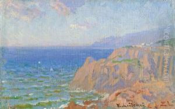 Morze Pod Nervi Oil Painting by Emil Lindemann