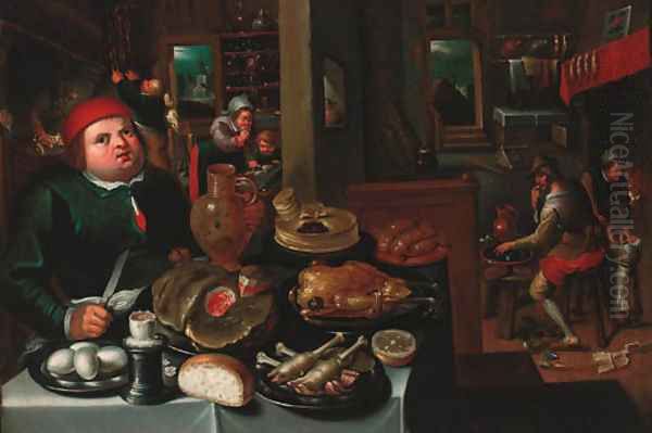 The Rich and the Poor kitchen Oil Painting by Marten Van Cleve