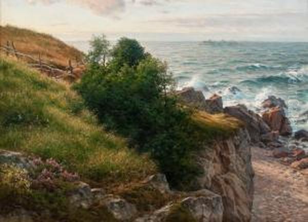 Thesea Shore Oil Painting by Berndt Adolf Lindholm