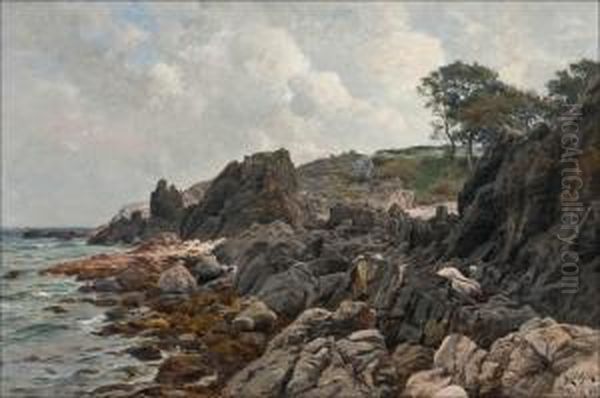 Rantakallioita Oil Painting by Berndt Adolf Lindholm