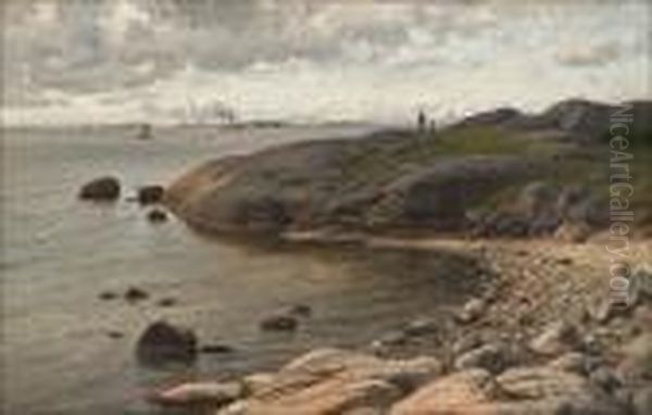 Rannikkomaisema. Oil Painting by Berndt Adolf Lindholm