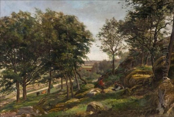 Lepohetki Luonnossa. Oil Painting by Berndt Adolf Lindholm