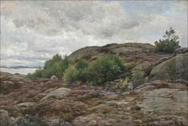 Kanervainen Kallio, Hisingen Oil Painting by Berndt Adolf Lindholm