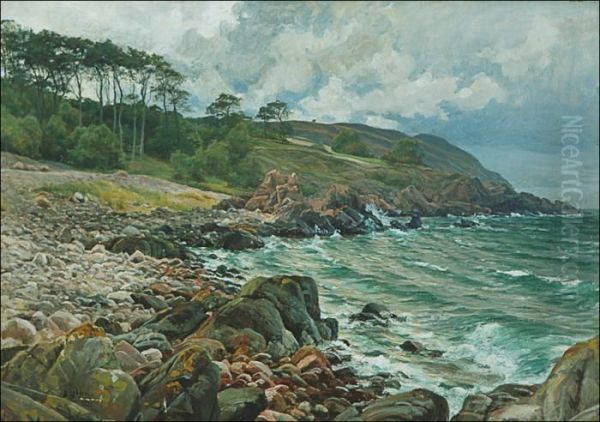 Shore (view From Arild Oil Painting by Berndt Adolf Lindholm