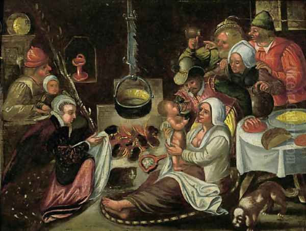 The poor kitchen Oil Painting by Marten Van Cleve