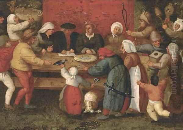 The wedding feast Oil Painting by Marten Van Cleve