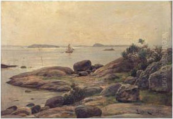 Nakyma Sarosta (view Of Saro) Oil Painting by Berndt Adolf Lindholm