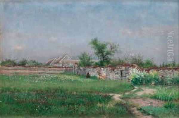 Blomsterang I Barbizon Oil Painting by Axel Lindman