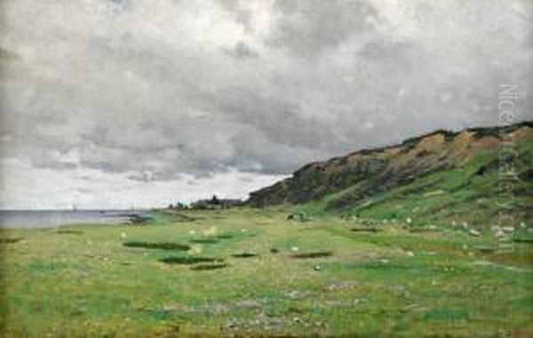 Kustlandskap Oil Painting by Axel Lindman