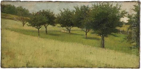 Orchard Oil Painting by Thomas Corwin Lindsay