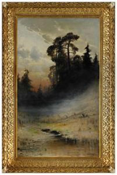 Dimma I Skog Oil Painting by Arvid Mauritz Lindstrom