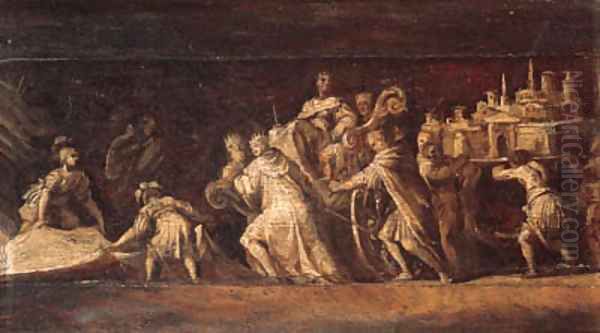 Triumphal processions Oil Painting by Polidoro Da Caravaggio (Caldara)