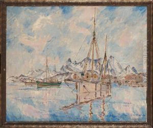 Arktisk Dag, Lofoten Oil Painting by Rikard Lindstrom