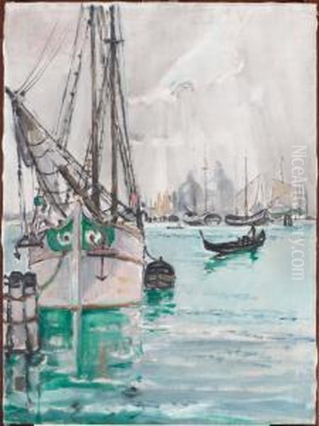 Hamnen Oil Painting by Rikard Lindstrom