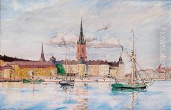 Riddarfjarden, Stockholm Oil Painting by Rikard Lindstrom