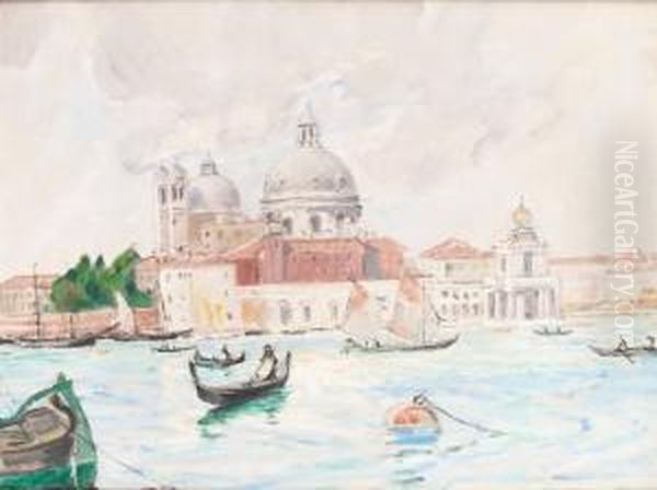 Kanal I Venedig Oil Painting by Rikard Lindstrom