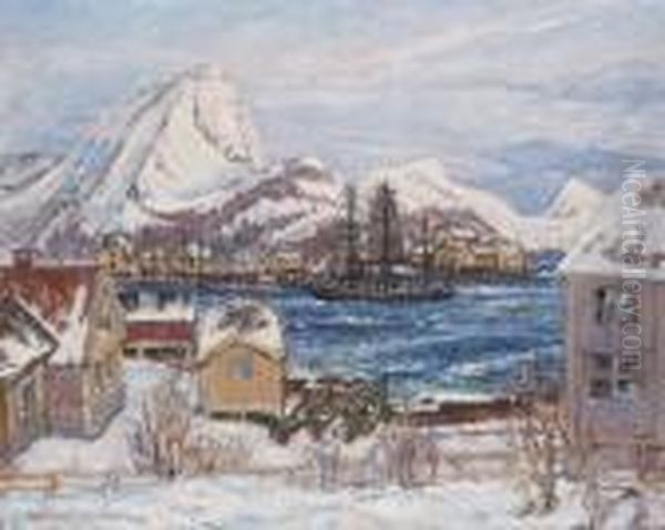 Skraavens Fran Mitt Fonster Oil Painting by Rikard Lindstrom