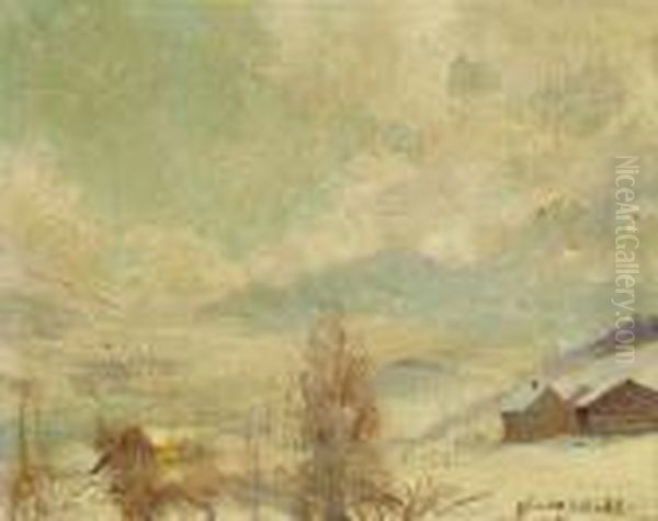 Winterlandschaft Bei Appenzell Oil Painting by Carl August Liner