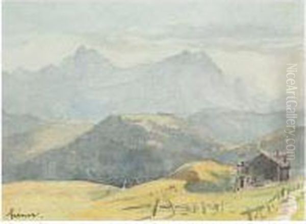 Blick Auf Santis Und Altmann Oil Painting by Carl August Liner