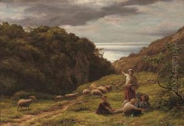 South Coast Oil Painting by James Thomas Linnell