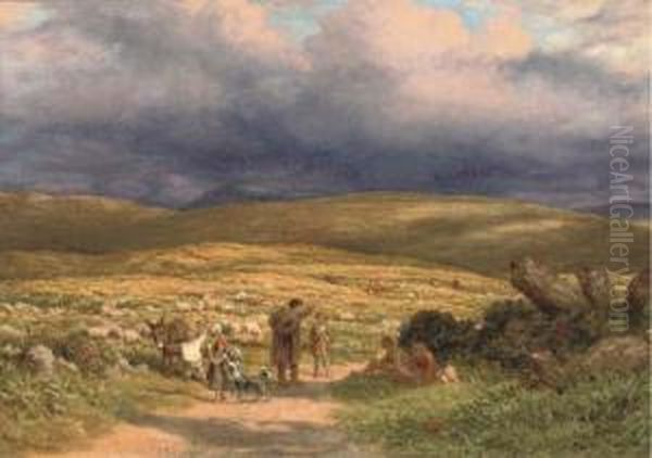 On The Moor Oil Painting by James Thomas Linnell