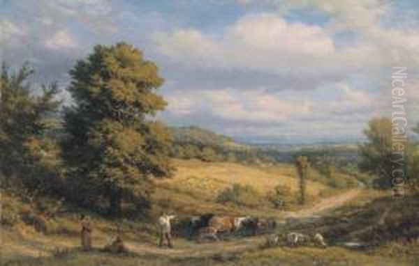 Afternoon Oil Painting by James Thomas Linnell