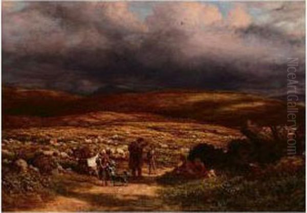 On The Moor Oil Painting by James Thomas Linnell