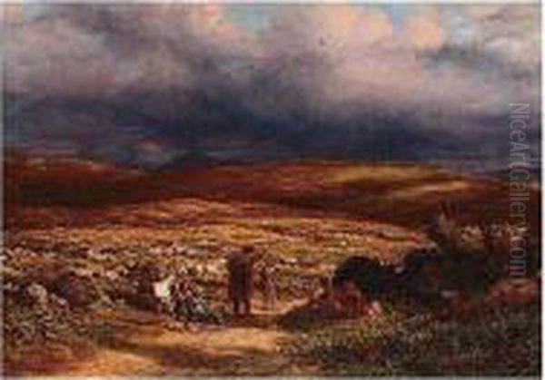 On The Moor Oil Painting by James Thomas Linnell