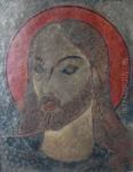 Portrait Du Christ Aureolee by Claudius Linossier