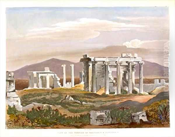 View of the Temples of Erectheus and Pandrosus the Acropolis Oil Painting by William Cole