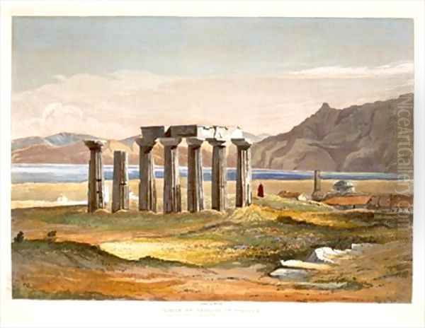 Temple of Neptune at Corinth from Select Views of the Remains of Ancient Monuments In Greece Oil Painting by William Cole