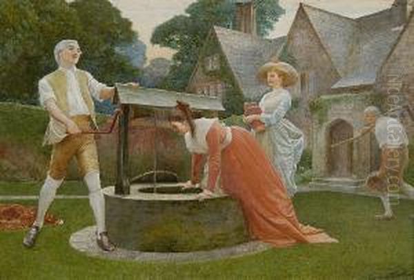 At The Well Oil Painting by James Dromgole Linton