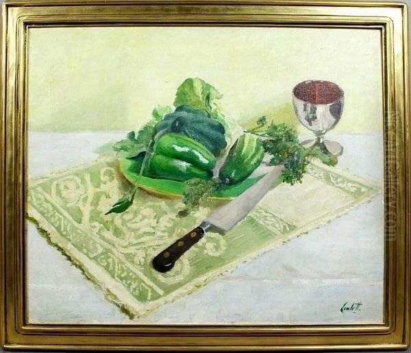 Green Peppers And Cucumber by Edward Barnard Lintott