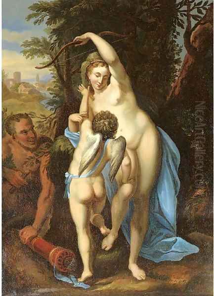 Venus and Amor Oil Painting by Antoine Coypel