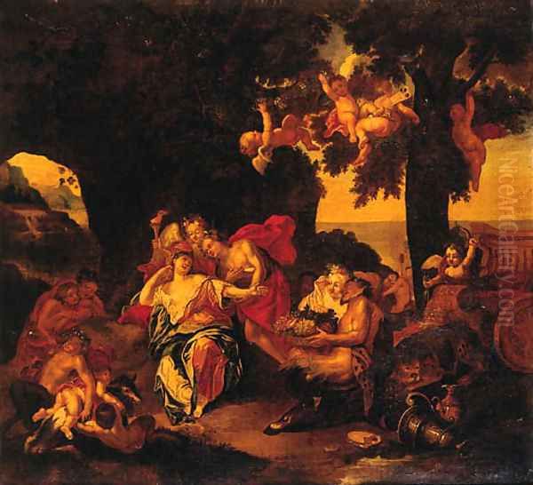 Bacchus And Ariadne On The Island Of Naxos Oil Painting by Antoine Coypel